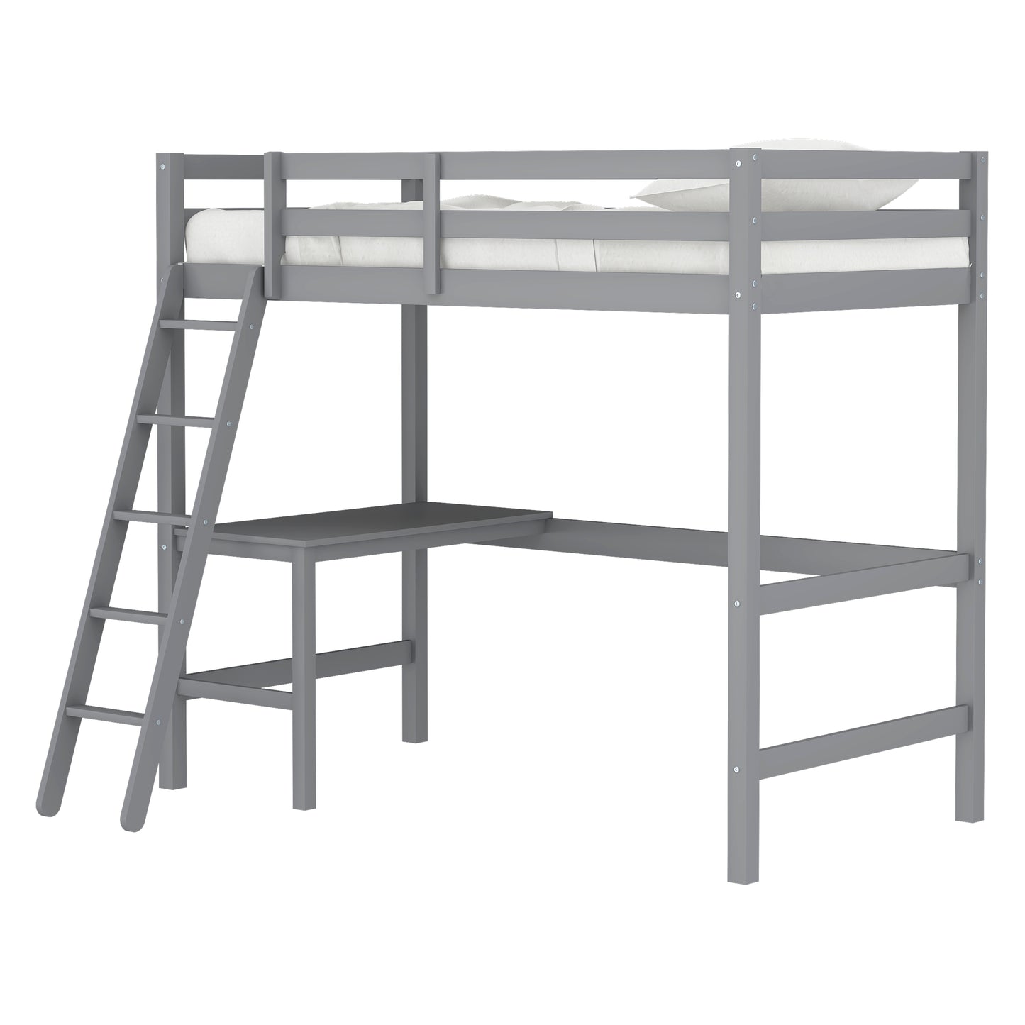 Hillsdale Kids and Teen Caspian Wood Twin Loft Bed, Gray