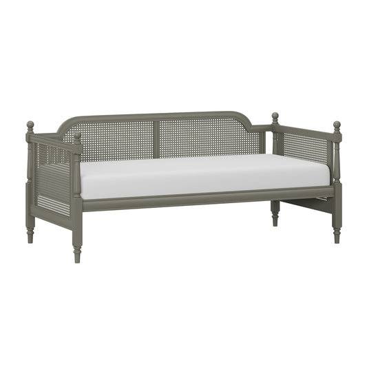 Hillsdale Furniture Melanie Wood and Cane Twin Daybed, French Gray