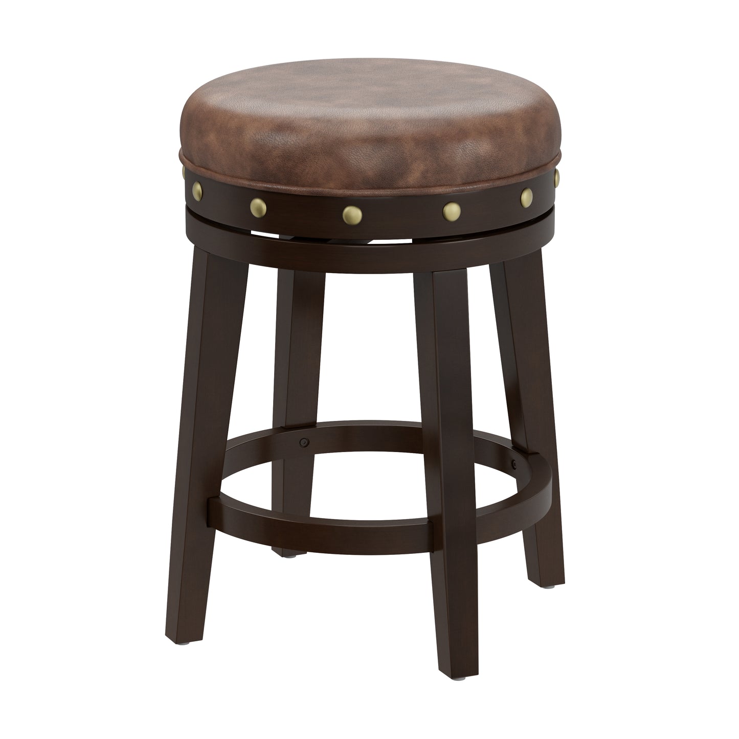 Hillsdale Furniture Benard Wood Backless Counter Height Swivel Stool, Deep Smoke Brown