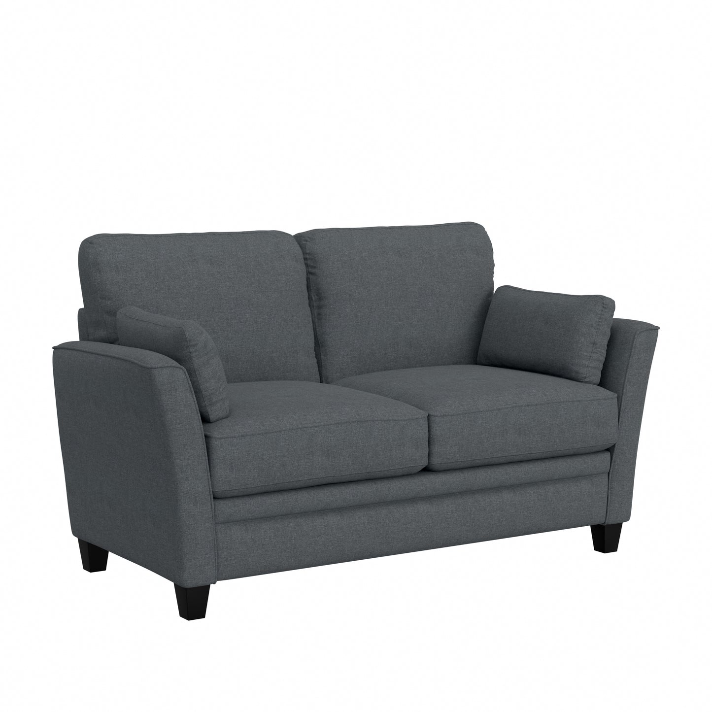 Living Essentials by Hillsdale Grant River Upholstered Loveseat with 2 Pillows, Gray